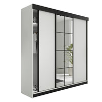 Šatníková skriňa LAMERO, 200x205x59, biela/čierna -  - 0