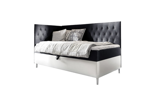 Čalúnená posteľ  ESME 2 + topper, 80x200, fresh 17, ľavá -  - 0