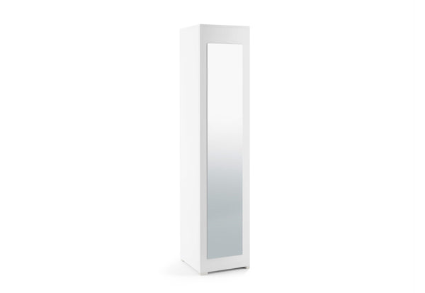 Šatníková skriňa LAVA se zrkadlom, 45x185x40, biela -  - 0