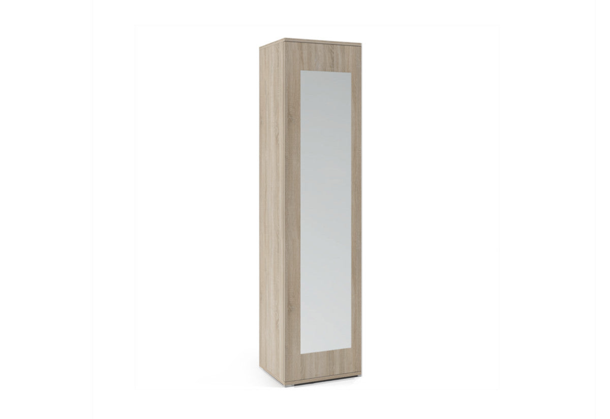 Šatníková skriňa LAVA se zrkadlom, 45x185x40, dub sonoma -  - 0