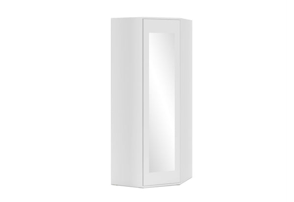 Rohová skriňa so zrkadlom KARA, 70x185x70, biela -  - 0