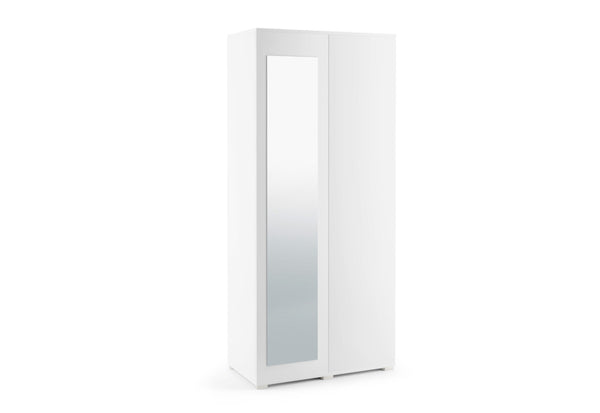 Skriňa AMALE so zrkadlom, 90x185x40, biela -  - 0