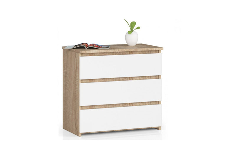 Nočný stolík THERESA 2, 60x57x35, dub sonoma/biela -  - 0