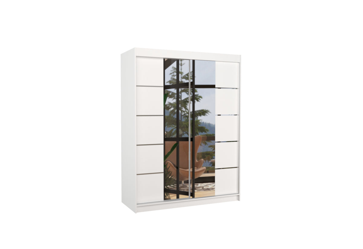 Šatníková skriňa NORDICO 150, 150x200x58, biela -  - 0