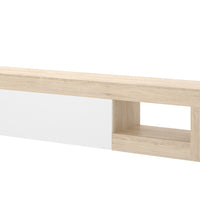 TV stolík LEBON, 204x48x42, hnedý/biely lesk -  - 0