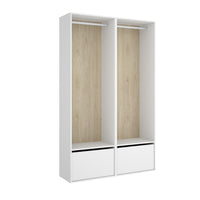 Otvorená šatníková skriňa SUIT, 120x205x45, biela/prírodná -  - 0