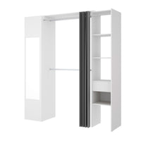 Šatníková skriňa so zrkadlom SUIT, 177,4x205x52, biela -  - 0