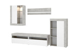 Obývacia stena TOKIOR, 265x180x42, betón/biela -  - 0