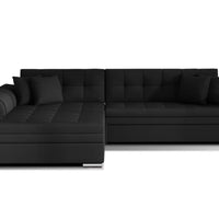 Rohová rozkladacia sedačka PALERMO, 294x80x196 cm, sawana 14 black, lavá -  - 0