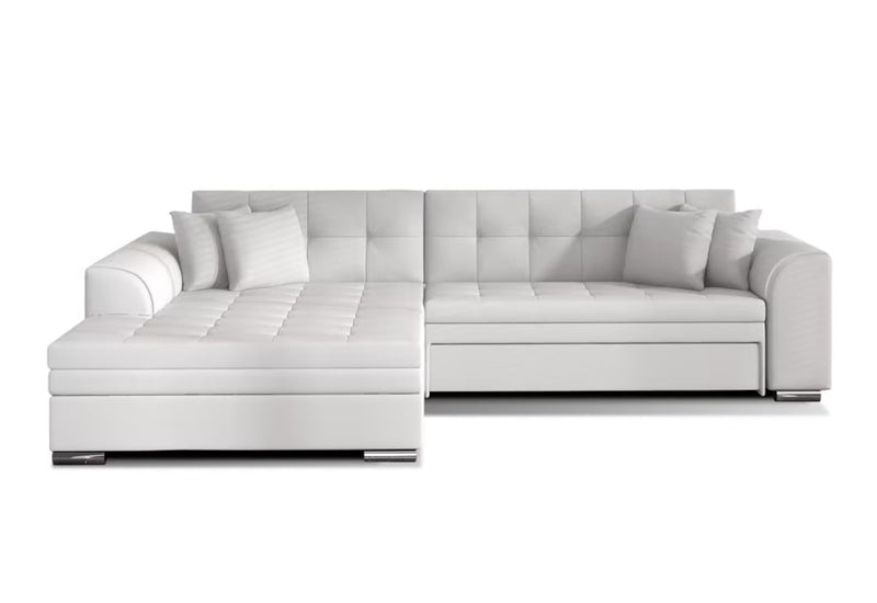 Rohová rozkladacia sedačka PALERMO, 294x80x196 cm, soft 017/white, lavá -  - 0