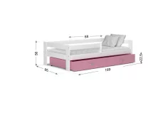 Dětská postel HARRY s barevnou zásuvkou + rošt + matrace ZDARMA