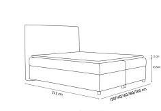 Čalouněná postel boxspring WOLF + topper