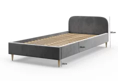 Jednolůžková čalouněná postel LIFE + rošt + matrace, 90x200