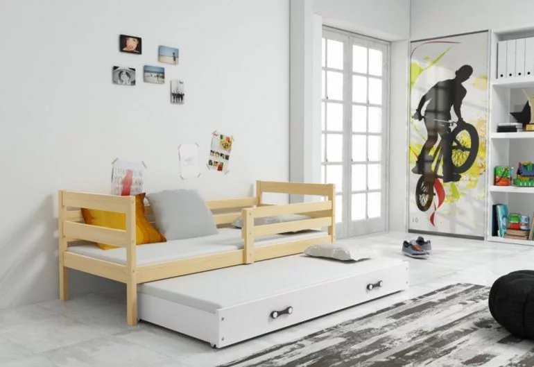 Detská posteľ RAFAL P2 + matrac + rošt ZADARMO, 80x190 cm, borovica, biela
