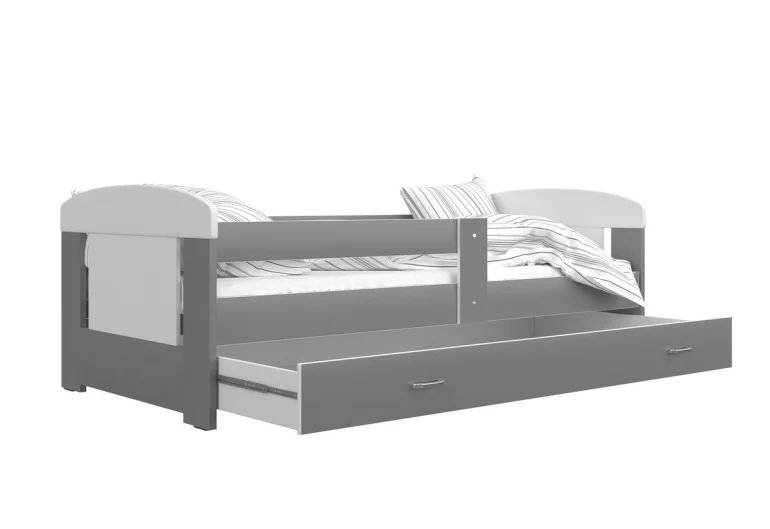 Detská posteľ JAKUB P1 COLOR, 80x160 cm, s ÚP, biely/šedý
