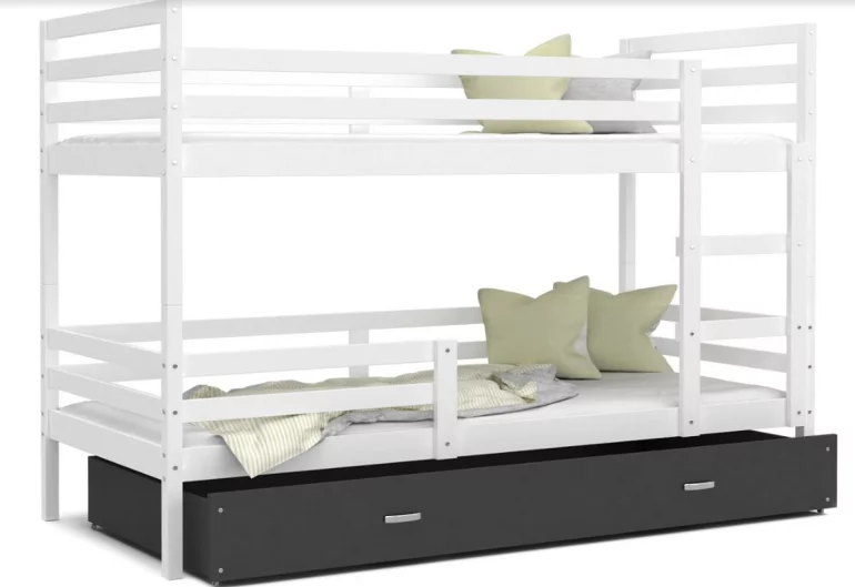 Detská posteľ RACEK B 2 COLOR, 190x90 cm, biely/šedý