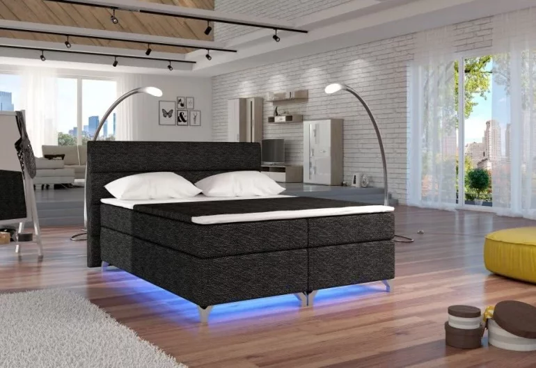 Čalúnená posteľ BASILIO, bez LED, 160x200 cm, berlin 01