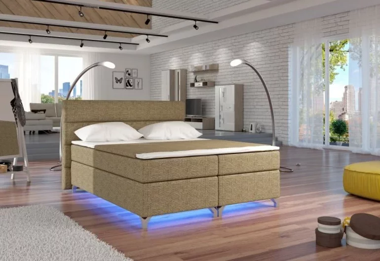 Čalúnená posteľ BASILIO, bez LED, 160x200 cm, berlin 03