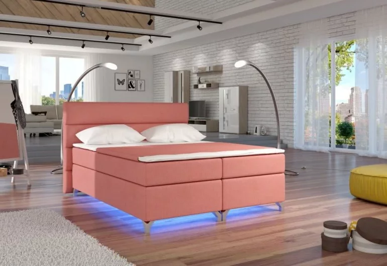 Čalúnená posteľ BASILIO, bez LED, 160x200 cm, ontario 75