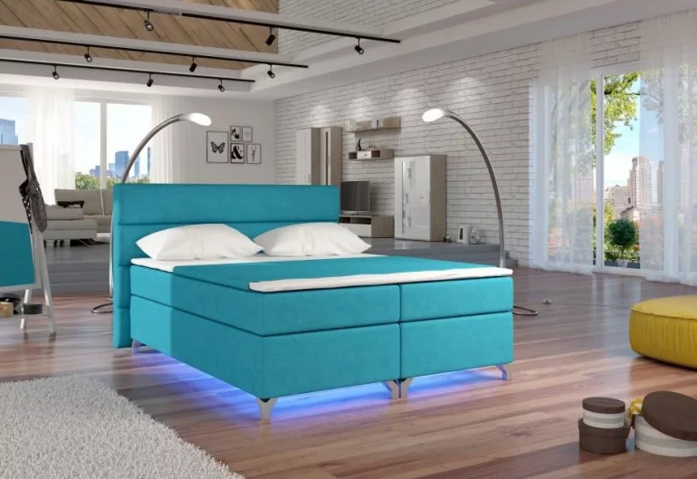 Čalúnená posteľ BASILIO, bez LED, 180x200 cm, orinoco85