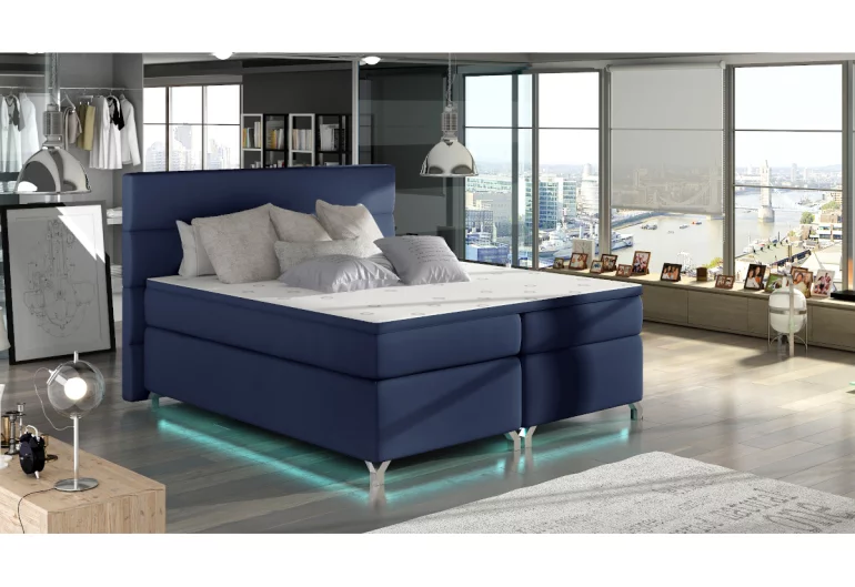 Čalúnená posteľ BASILIO, s LED, 160x200 cm, soft 09