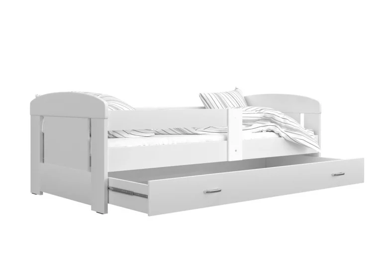 Detská posteľ JAKUB P1 COLOR, 80x180 cm, spolu ÚP, biely/biely