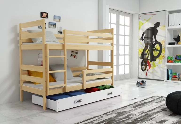 Detská poschodová posteľ RAFAL 2 + úložný priestor + matrac + rošt ZADARMO