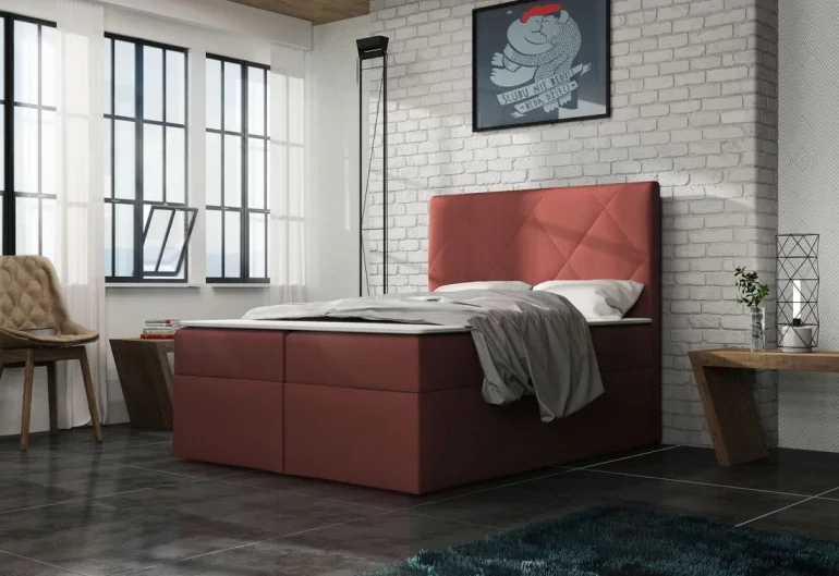 Čalúnená posteľ ELSA + toper, olaf 4707, 160x200 cm