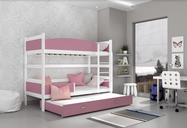 Detská poschodová posteľ SWING 3 COLOR + matrac + rošt ZADARMO