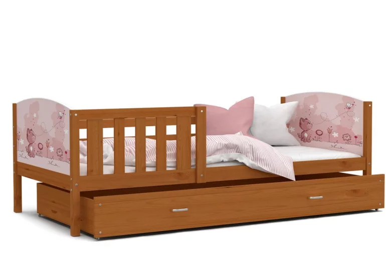 Detská posteľ DOBBY P1 s potlačou + úložný priestor + rošt + matrac ZADARMO