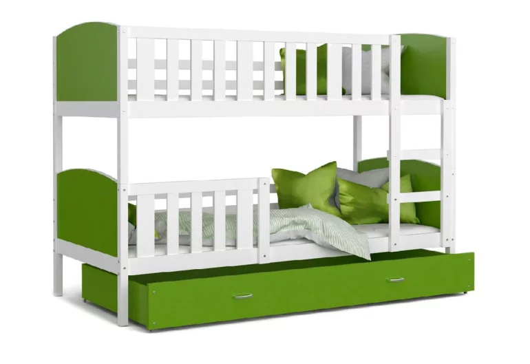 Detská poschodová posteľ DOBBY 2 COLOR + úložný priestor + matrac + rošt ZADARMO