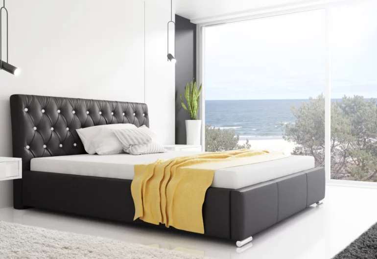 Čalúněná posteľ NARVE s matracom, 140x200