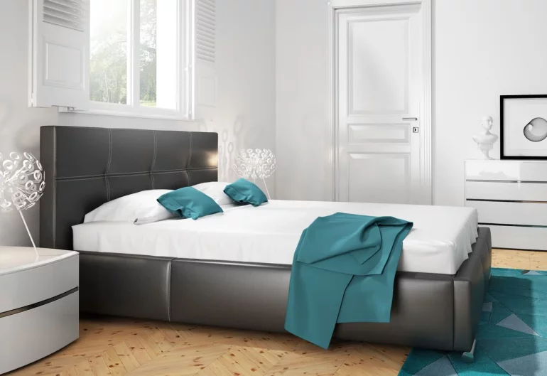 Čalúněná posteľ BUKY s matracom, 120x200