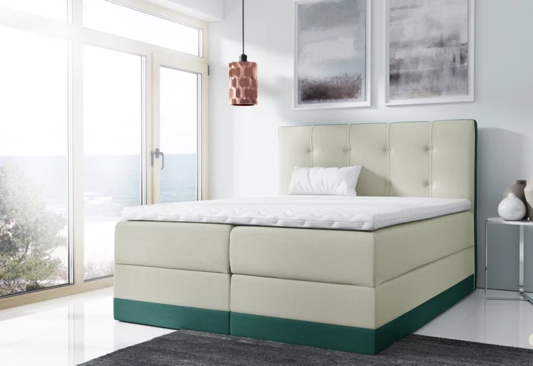 Čalúnená posteľ CAESAR + úložný priestor + topper