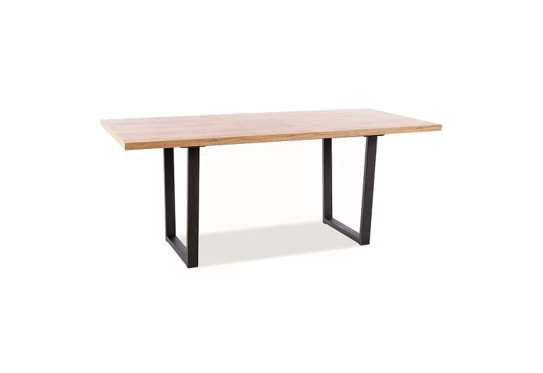Rozkladací jedálenský stôl BENZ, 138-180x76x85, dub wotan/čierna - VÝPREDAJ Č. 132