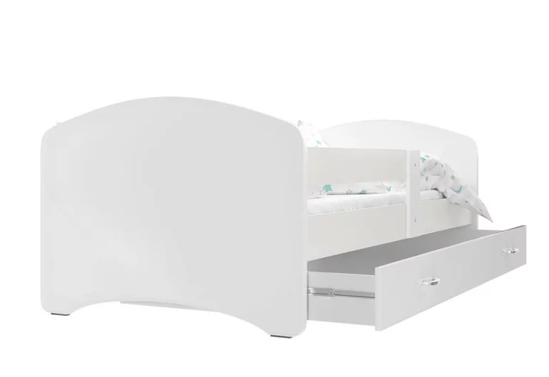 Detská posteľ s potlačou LUCIE P1 + matrac + rošt ZADARMO, 160x80 cm, biely bez vzoru