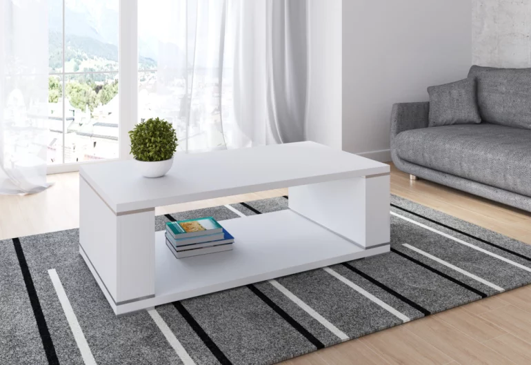 Konferenčný stolík KAKI, 130x43x70 cm, biely