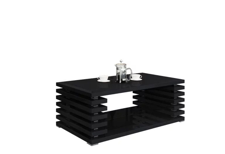 Konferenčný stolík DOURO, 120x50,5x60 cm, čierny lesk