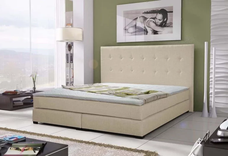 Luxusná posteľ LOUS + matrac + rošt, 160x200 cm, biela