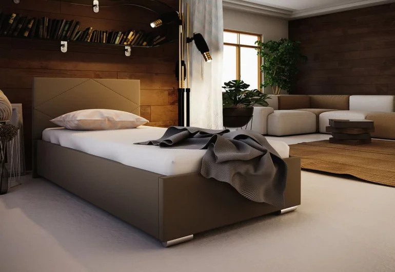 Jednolôžková čalúnená posteľ NASTY 5 + rošt + matrac, 90x200