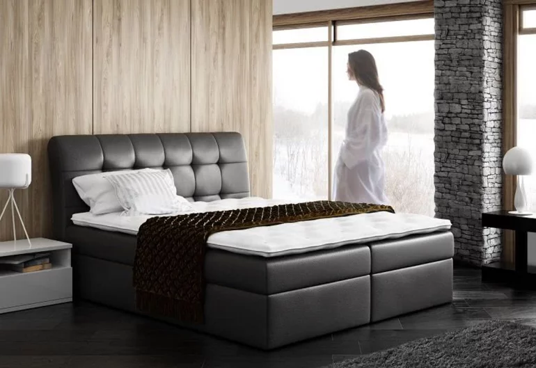 Čalúnená posteľ AMIGO + úložný priestor + topper