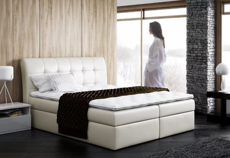 Čalúnená posteľ  AMIGO + topper, 160x200, madryt 912