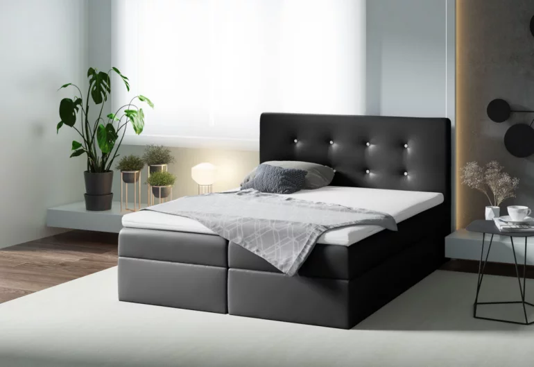 Čalúnená posteľ  IZI + topper, 120x200, madryt 1100