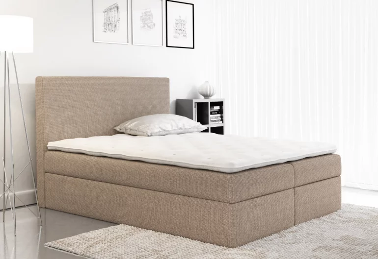 Čalúnená posteľ CASI + úložný priestor + topper