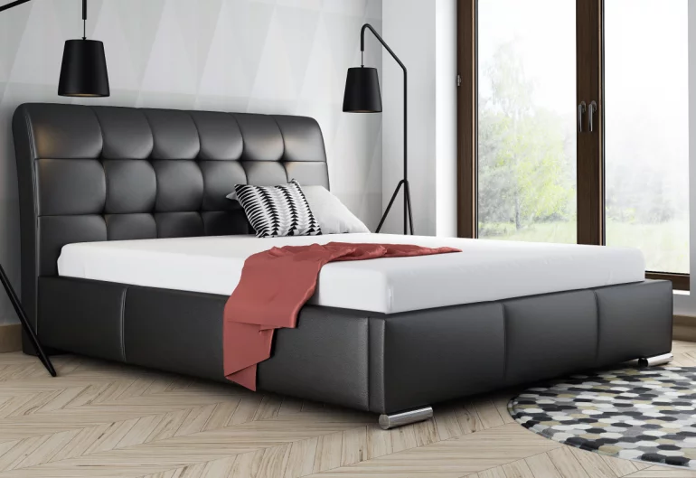 Čalúněná posteľ BERAM + úložný priestor + rošt
