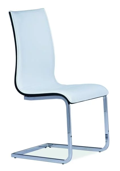 Židle HEAS H-133, 100x44x40, bílá/černý tyl