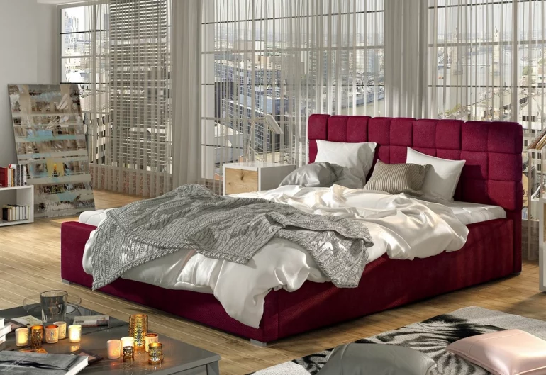 Čalúnená manželská posteľ UNDER + úložný priestor + rošt