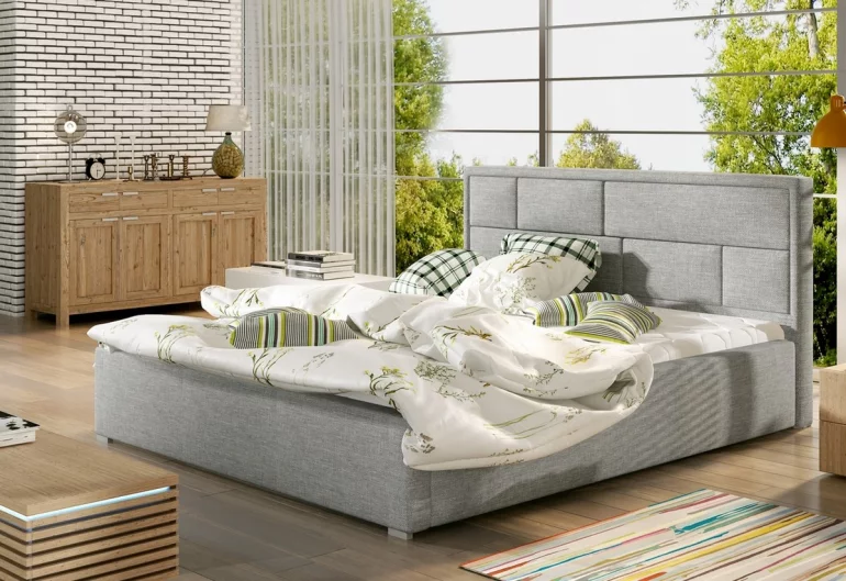 Čalúnená manželská posteľ SAMBA + úložný priestor + rošt