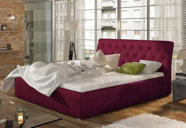 Čalúnená manželská posteľ NEAPOL + úložný priestor + rošt
