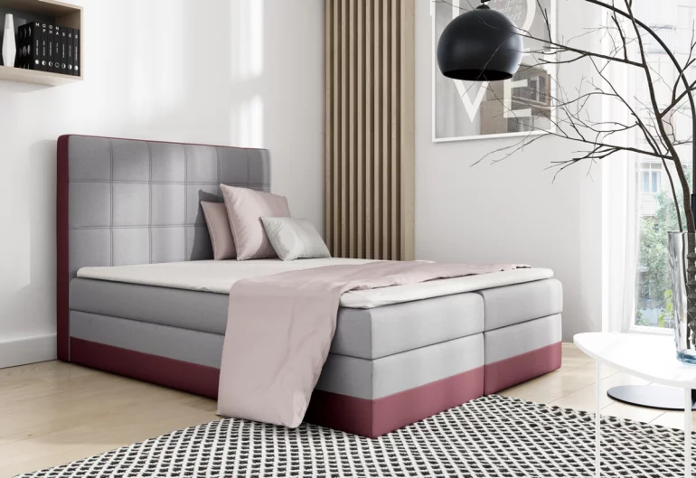 Čalúnená posteľ SAMANTA + úložný priestor + topper